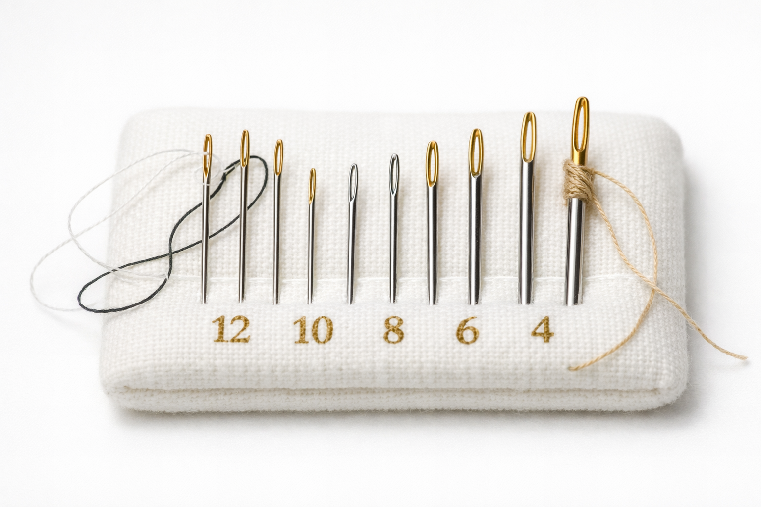 İğne oyası için kullanılan farklı iğne numaraları