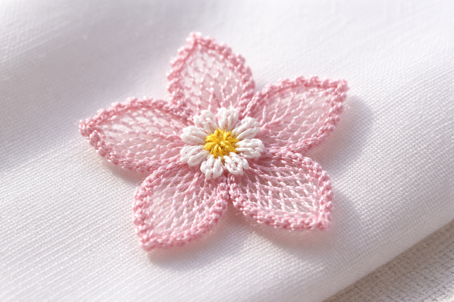 Tek katlı çiçek motifi beş yapraklı