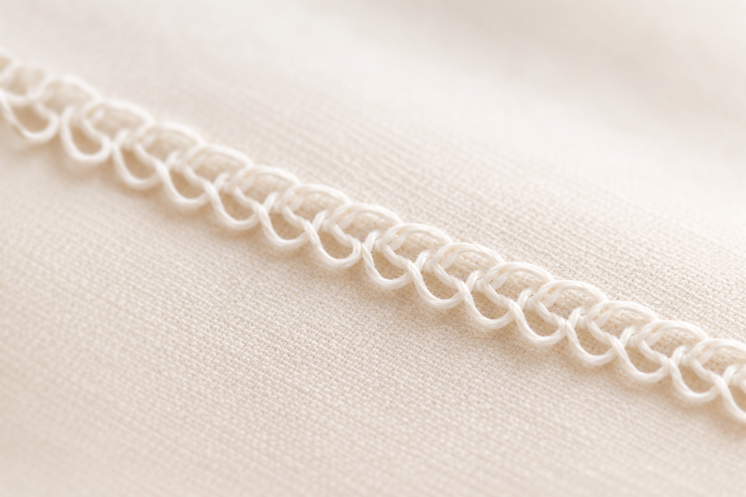 Zincir ilmek tekniği ile yapılmış düz sıra